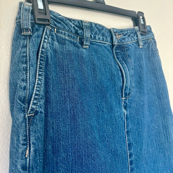 Vintage Y2K Old Navy Long Denim Blue Jean Skirt W/ Front Slit Size 1 Or XS 90’s - Picture 5 of 9
